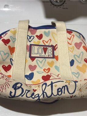 Brighton Cream Multi-Color Heart Mini Tote